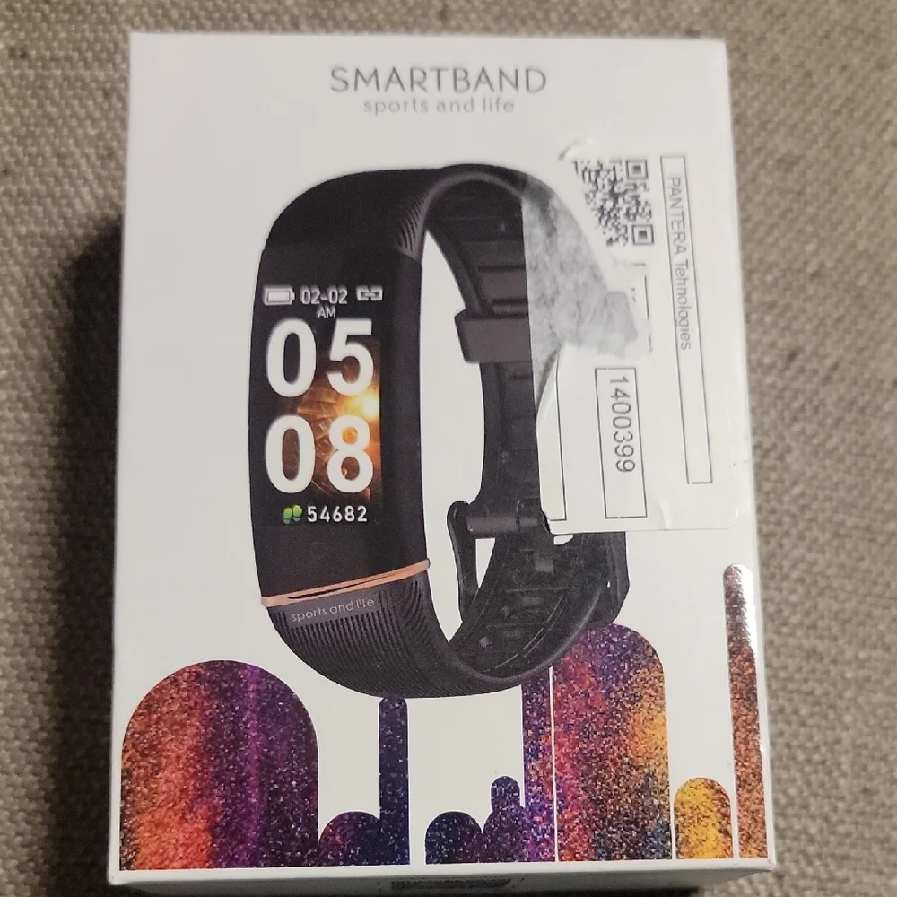 Black Smartband Fitness Watch with Color Display